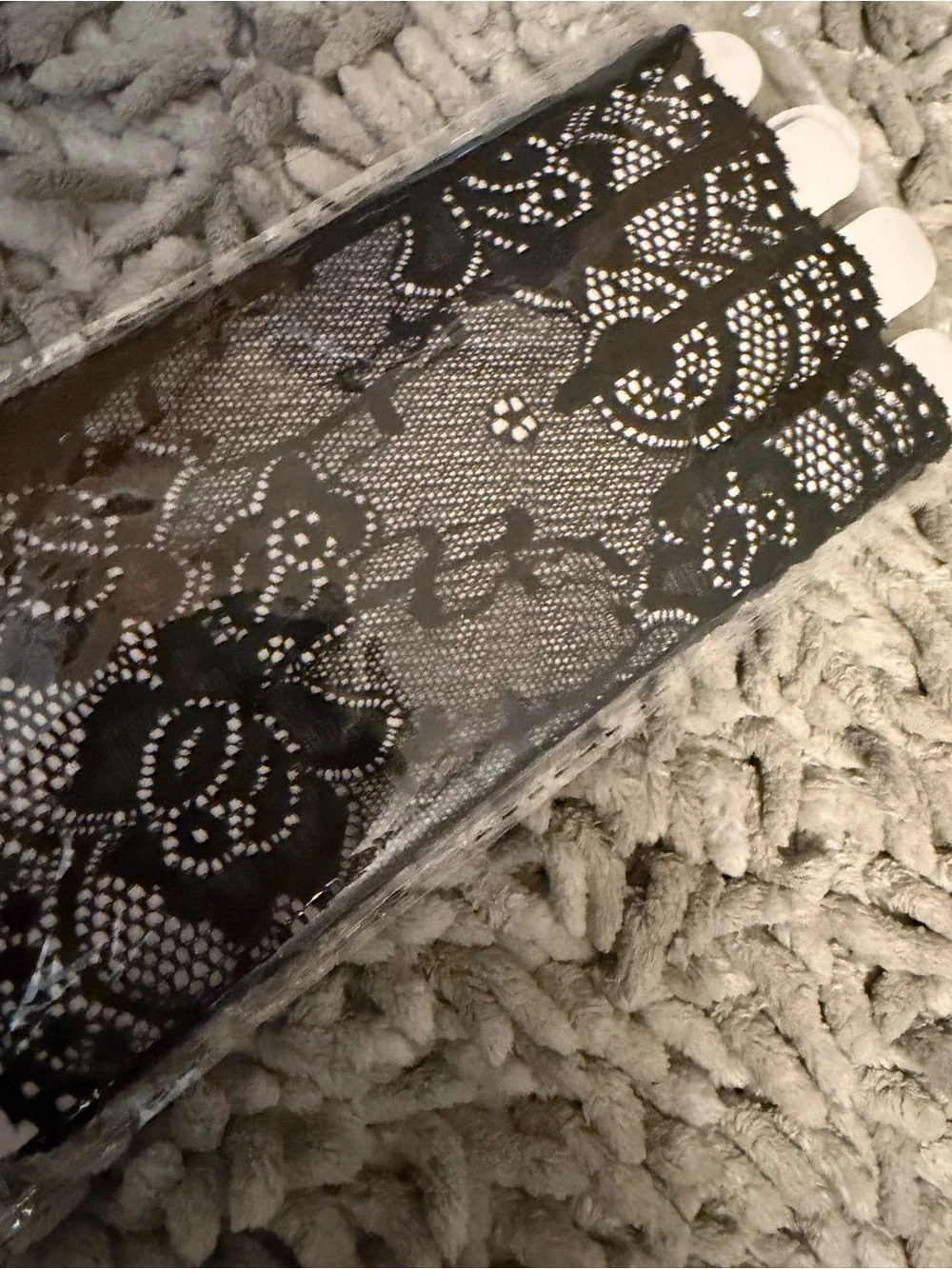 NEW! Short Lace Fingerless Black Lace Gothic Gloves Cosplay Wiccan Goth Size LG